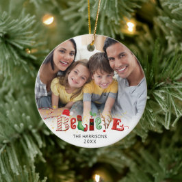 Ornamento De Cerâmica Fofo ACREDITA Típica Espirituosa De Natal 2 Foto O