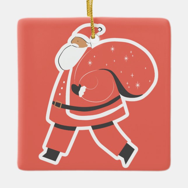 Ornamento De Cerâmica Fofo de Natal (Frente)