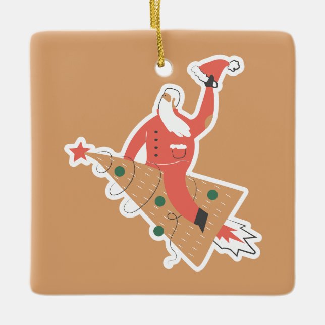 Ornamento De Cerâmica Fofo de Natal (Frente)