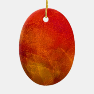 Ornamento De Cerâmica Fogo - Arte Abstrato em Laranja, Amarelo, Vermelho