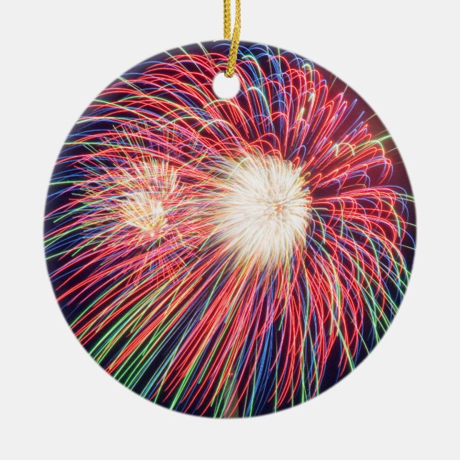 Ornamento De Cerâmica Fogos de artifício (Frente)