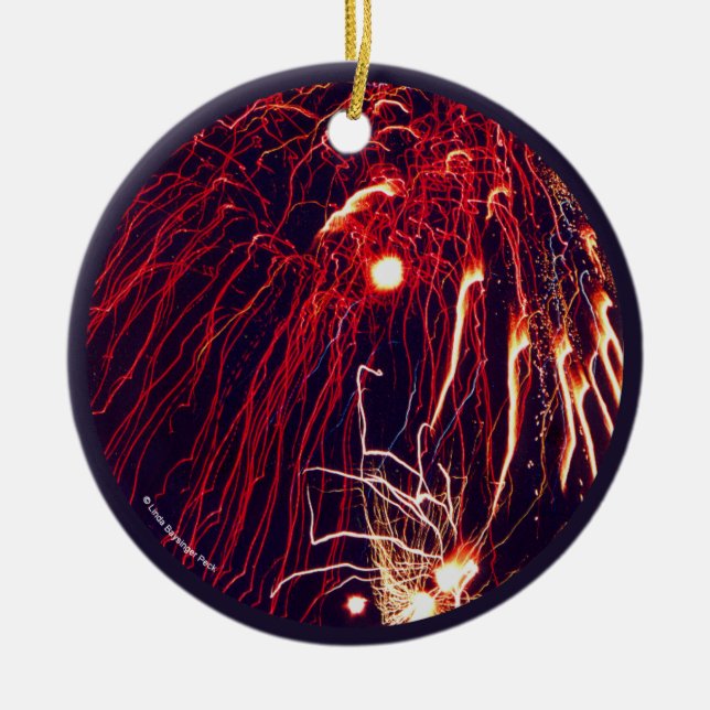 Ornamento De Cerâmica Fogos-de-artifício (Frente)