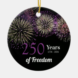 Ornamento De Cerâmica Fogos de Artifício, Diversão e Liberdade 250 Anos