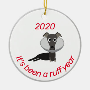 Ornamento De Cerâmica Foi um Ano Difícil Cachorro Engraçado 2020
