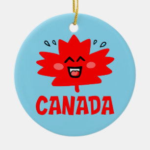 Ornamento De Cerâmica Folha de Mapeamento do Canadá