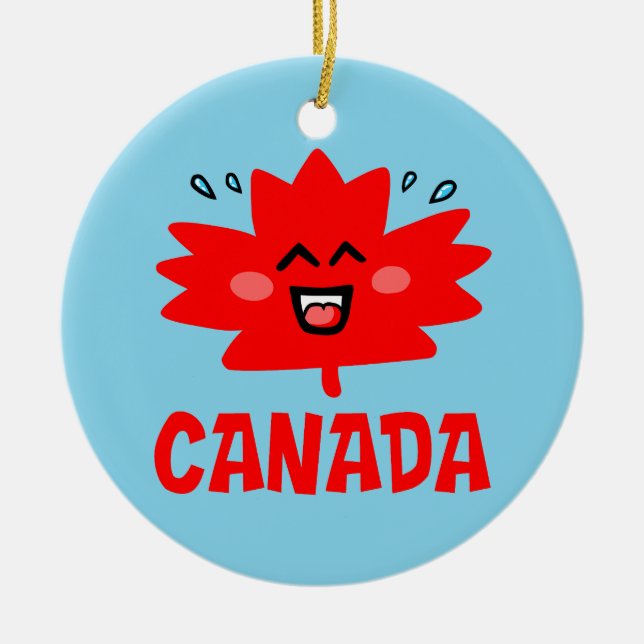 Ornamento De Cerâmica Folha de Mapeamento do Canadá (Frente)