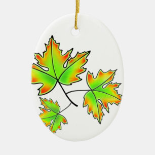 Ornamento De Cerâmica Folha de Maple