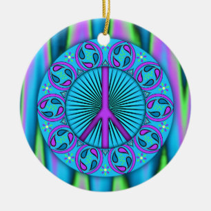 Ornamento De Cerâmica Folha do ~ da paz