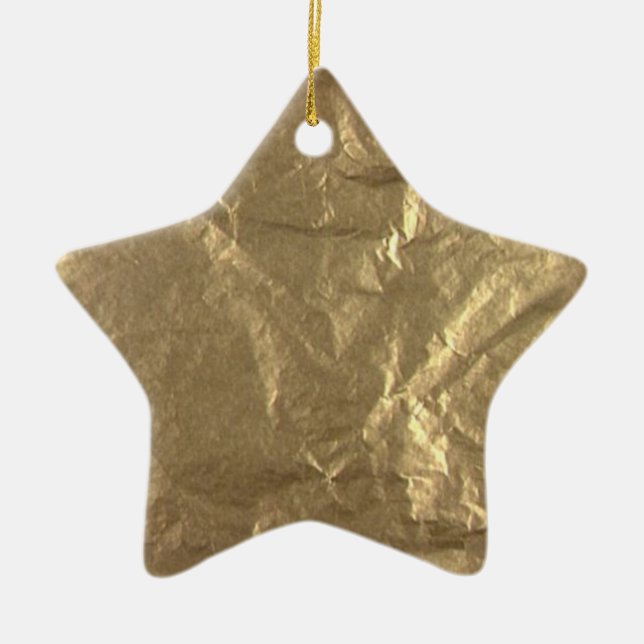 Ornamento De Cerâmica Folha Dourado (Frente)