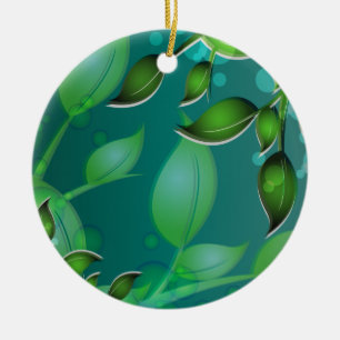 Ornamento De Cerâmica Folhas de jardim frescas