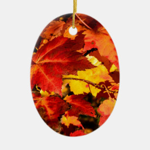 Ornamento De Cerâmica Folhas de outono Coloridas
