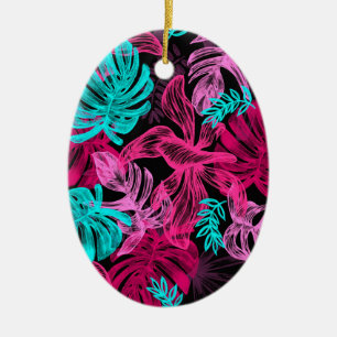 Ornamento De Cerâmica Folhas tropicais