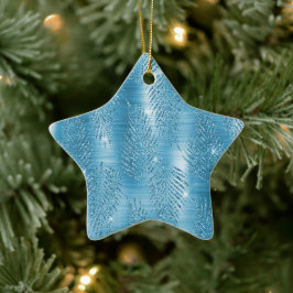 Ornamento De Cerâmica Folhas Tropicais Azuis de Glam Aqua