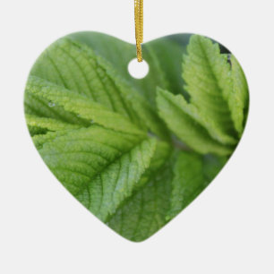 Ornamento De Cerâmica Folhas verdes primavera felz pascoa