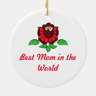 Ornamento De Cerâmica Folk art floral húngaro personalizado