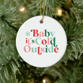 Ornamento De Cerâmica Fonte Boho Moderna Natal Bebê Está Frio Lá Fora Na