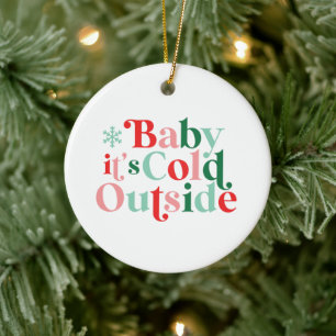 Ornamento De Cerâmica Fonte Boho Moderna Natal Bebê Está Frio Lá Fora Na
