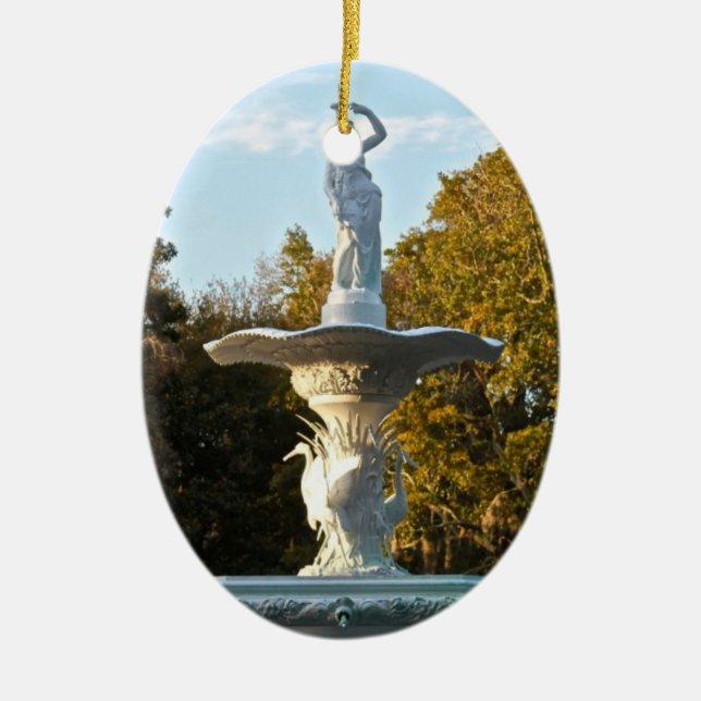 Ornamento De Cerâmica Fonte do parque de Geórgia Forsyth do savana (Frente)