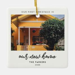 Ornamento De Cerâmica Fonte moderna Primeiro Natal em nossa nova casa