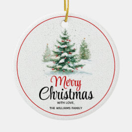 Ornamento De Cerâmica Fora da árvore de Natal Feliz Natal e foto