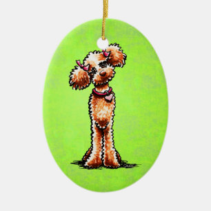 Ornamento De Cerâmica Fora-Trela feminino Art™ da caniche do abricó
