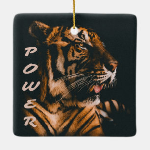 Ornamento De Cerâmica Força Tigre Forçam Motivação