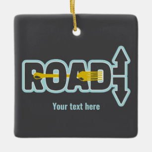 Ornamento De Cerâmica Fork na arte do texto tipográfico rodoviário