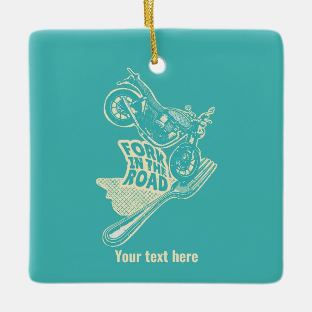 Ornamento De Cerâmica Fork no acidente de moto rodoviário (Frente)