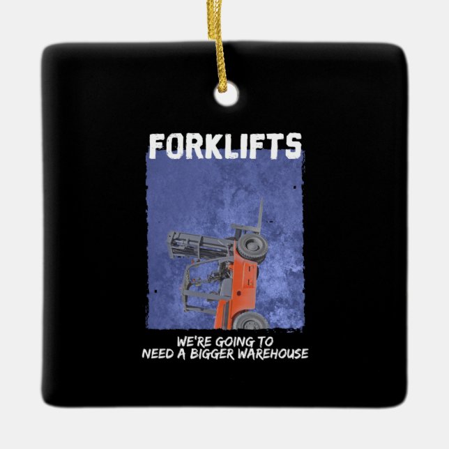 Ornamento De Cerâmica Forklifts Parody (Frente)