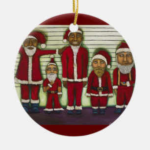 Ornamento De Cerâmica Formação do papai noel
