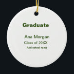 Ornamento De Cerâmica Formando adicionar nome da escola classe de nome s<br><div class="desc">design</div>