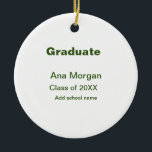 Ornamento De Cerâmica Formando adicionar nome da escola classe de nome s<br><div class="desc">design</div>