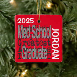 Ornamento De Cerâmica Formando Escolar Med PERSONALIZADO