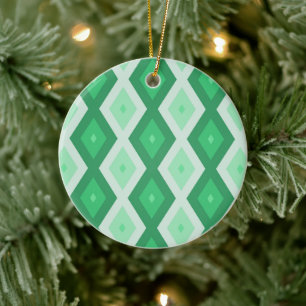 Ornamento De Cerâmica Formas de diamante verde