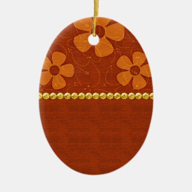 Ornamento De Cerâmica Formas de Ovos Cerâmicos das Flores de Ferrugem (Frente)