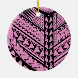 Ornamento De Cerâmica Formas e símbolos tribais samoanos/polinésios