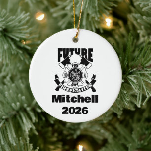 Ornamento De Cerâmica Formatura de Futuro Bombeiro