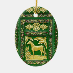 Ornamento De Cerâmica Fornalha cerâmica com porta cigana