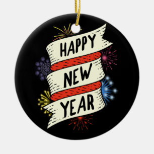 Ornamento De Cerâmica Fornecimentos de véspera de ano novo NYE 2021 Happ