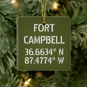 Ornamento De Cerâmica Fort Campbell Latitude Longitude