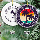 Ornamento De Cerâmica Fort Lauderdale Florida Retro Palm tree Viagem 80s<br><div class="desc">Fort Lauderdale Florida - Retro Tropical Palm Tree 60s Souvenirs Vintage design faz um excelente de Natal ou presente de aniversário para fãs de Fort Lauderdale Beach. A design de vibração do verão é um presente perfeito para amantes de viagem e fãs de destino tropicais. - " Você pode personalizar...</div>