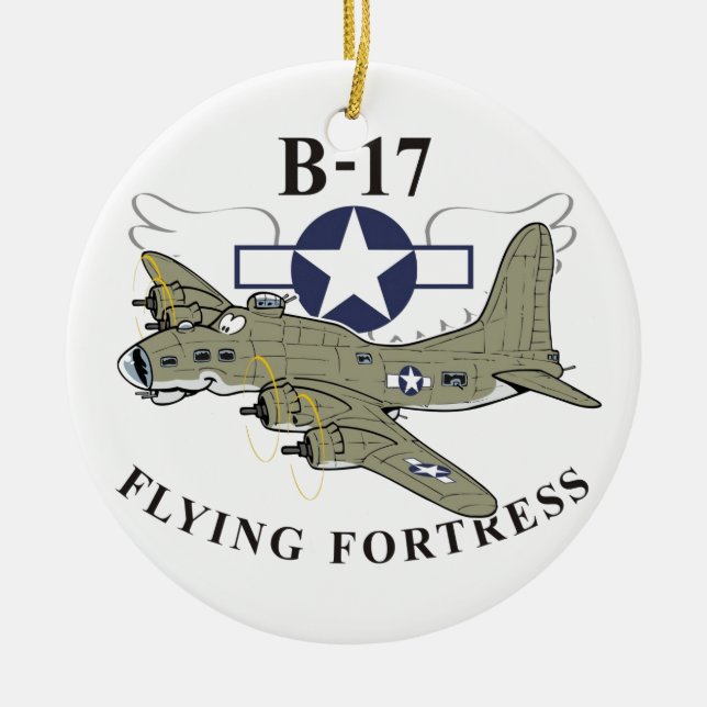 Ornamento De Cerâmica Fortaleza voadora B-17 (Frente)
