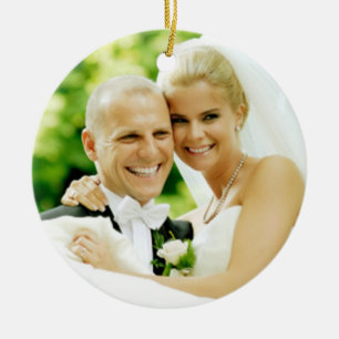 Ornamento De Cerâmica foto 311-Custom nosso primeiro Natal