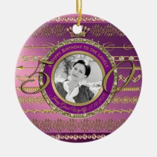 Ornamento De Cerâmica Foto: 50º aniversário da Coroa Dourada Diamante Fr