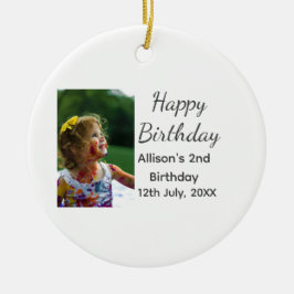 Ornamento De Cerâmica Foto: Apelido clássico moderno data feliz aniversá