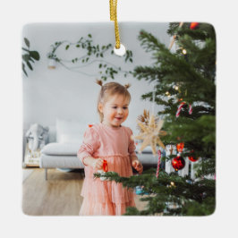 Ornamento De Cerâmica Foto brilhante colorida Feliz Natal