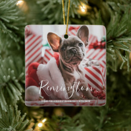 Ornamento De Cerâmica Foto Cachorro Cachorro Cachorro Primeiro Natal