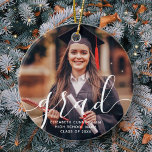 Ornamento De Cerâmica Foto Clássica de Script Moderno Simples do formand<br><div class="desc">Este design simples e clássico é composto de sans serif e tipografia cursiva divertida e adiciona uma foto personalizada.</div>