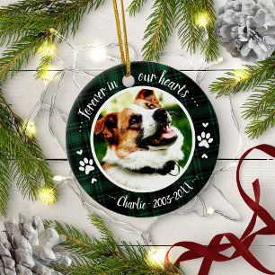Ornamento De Cerâmica Foto Customizada Memorial Adorável Pet Cão Rústico