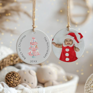 Ornamento De Cerâmica Foto da árvore de natal de 1 rua de Nutcracker Bab